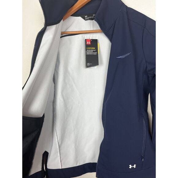 NWT Under Armour Storm Women’s Small Blue Coldgear Loose Softshell Jacket Logo - Picture 5 of 10